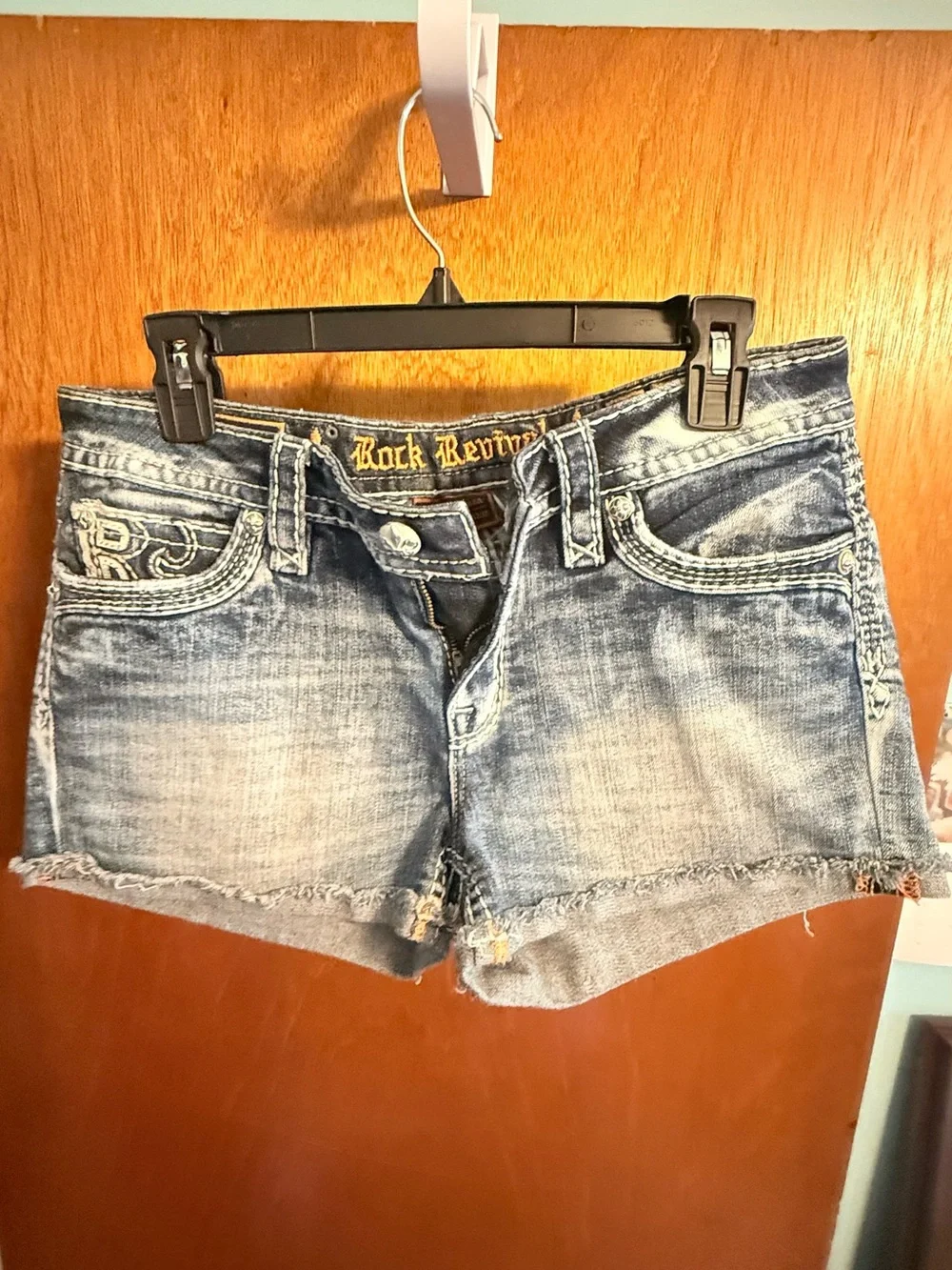 Rock Revival Light Blue Embellished Denim Shorts - Picture 2 of 7
